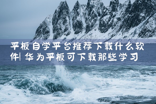 平板自学平台推荐下载什么软件