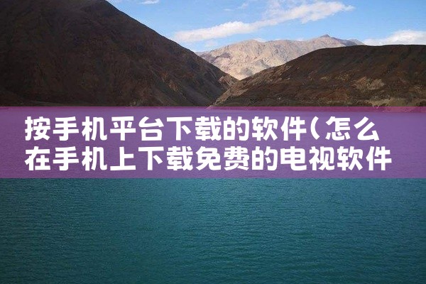 按手机平台下载的软件