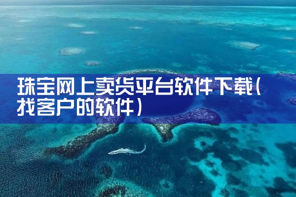 珠宝网上卖货平台软件下载