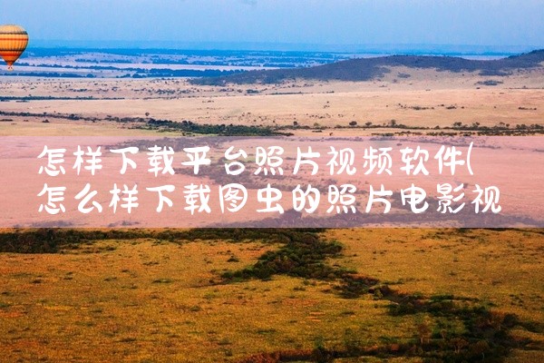怎样下载平台照片视频软件