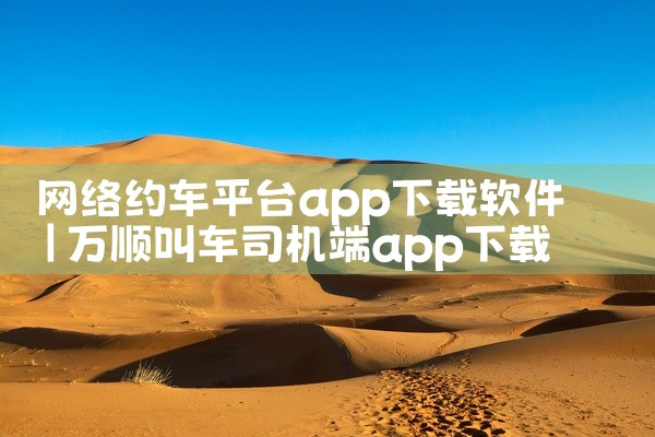 网络约车平台app下载软件