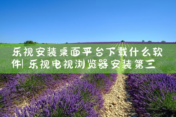 乐视安装桌面平台下载什么软件
